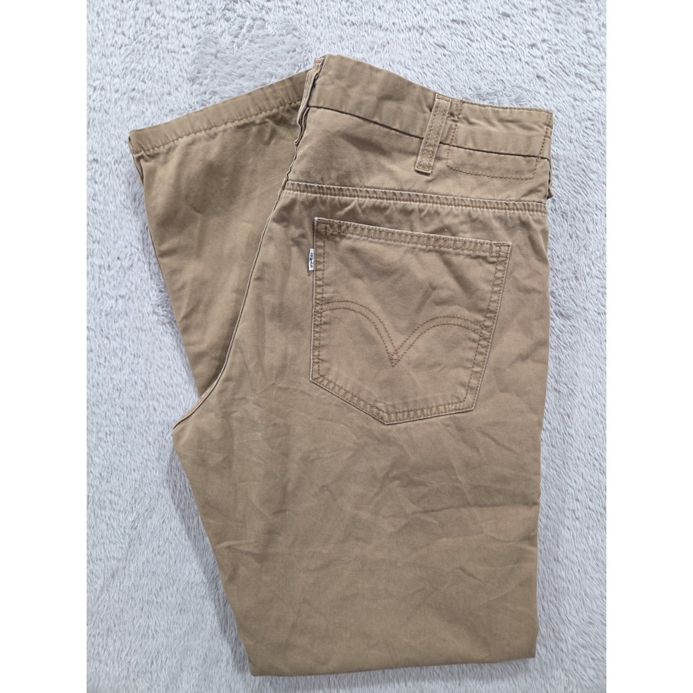 Levis 505 Trousers Chino Pants Khaki Mens 32x30 Beige Regular Fit Cotton
